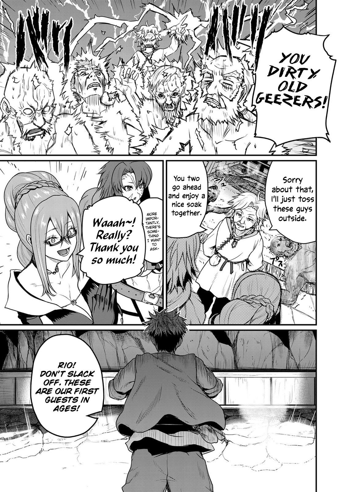 Henkyou no Ofuroya-san, Harem ni Naru: Yamaoku ni Aru Sabireta Onsen no Kounou ga Cheat Sugite Onna Boukensha ni Daininki na Ken Chapter 1 - Page 10