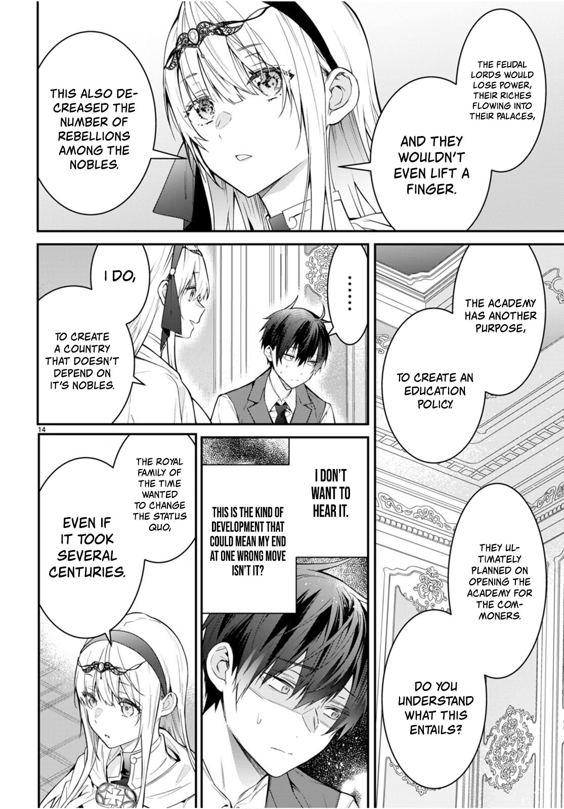 Otome Game Sekai wa Mob ni Kibishii Sekai desu Chapter 64 - Page 14