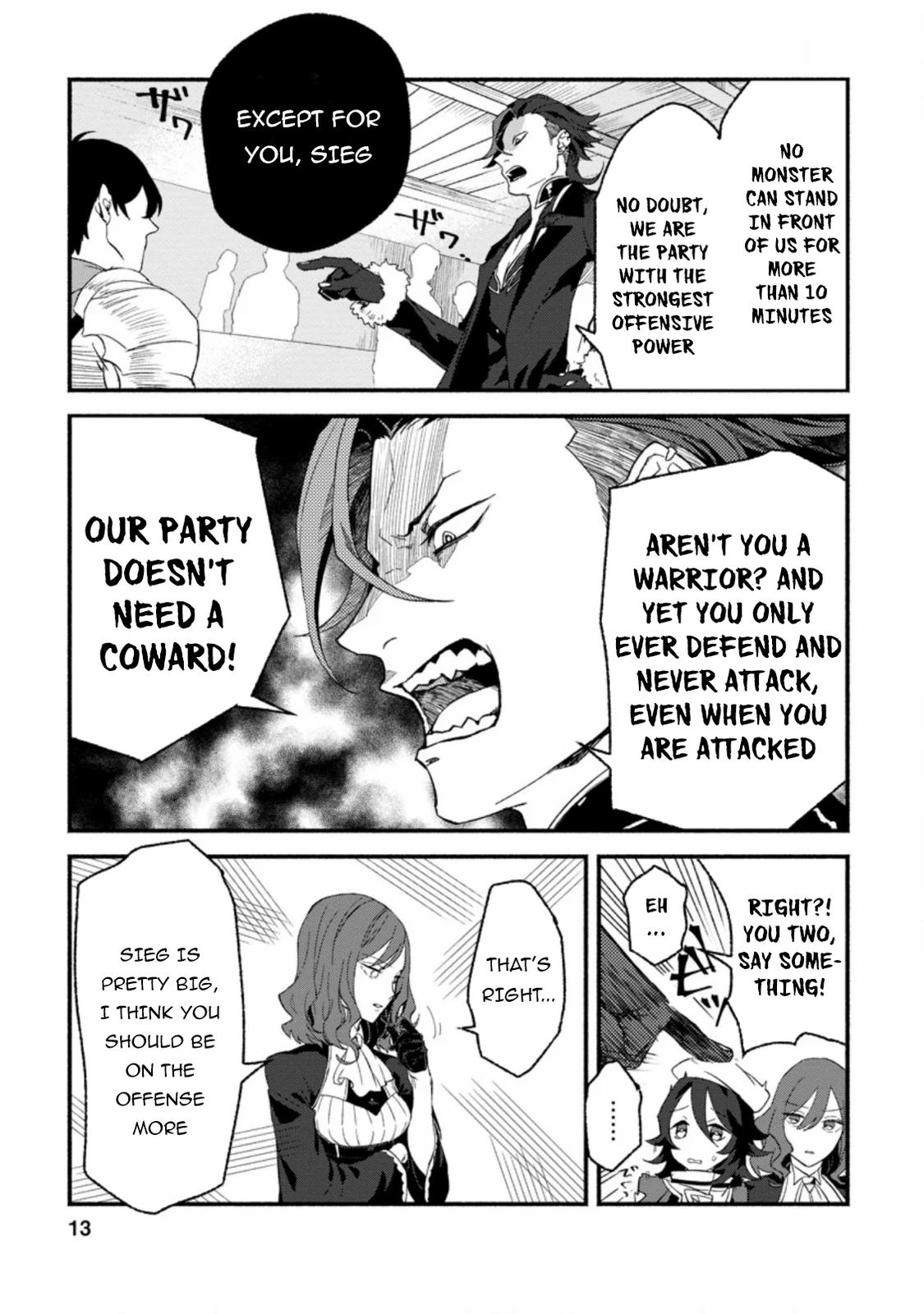 Sono Monban, Saikyou Nitsuki - Tsuihou Sareta Bougyo Ryoku 9999 no Senshi, Outo no Monban Toshite Musou Suru Chapter 1 - Page 12