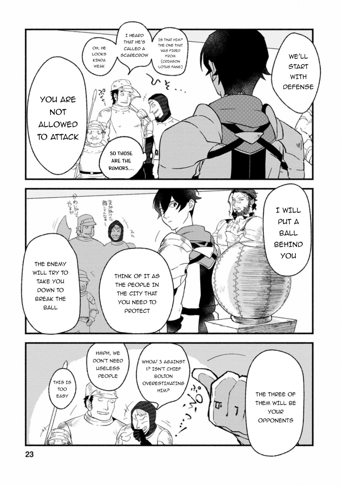 Sono Monban, Saikyou Nitsuki - Tsuihou Sareta Bougyo Ryoku 9999 no Senshi, Outo no Monban Toshite Musou Suru Chapter 1 - Page 22