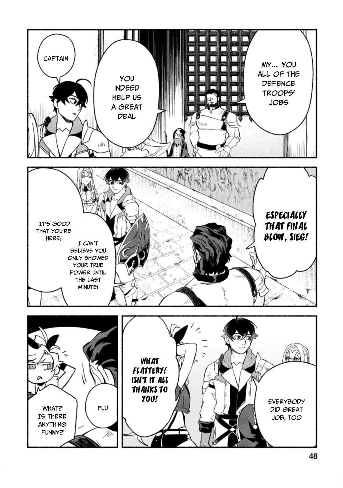 Sono Monban, Saikyou Nitsuki - Tsuihou Sareta Bougyo Ryoku 9999 no Senshi, Outo no Monban Toshite Musou Suru Chapter 7.2 - Page 7