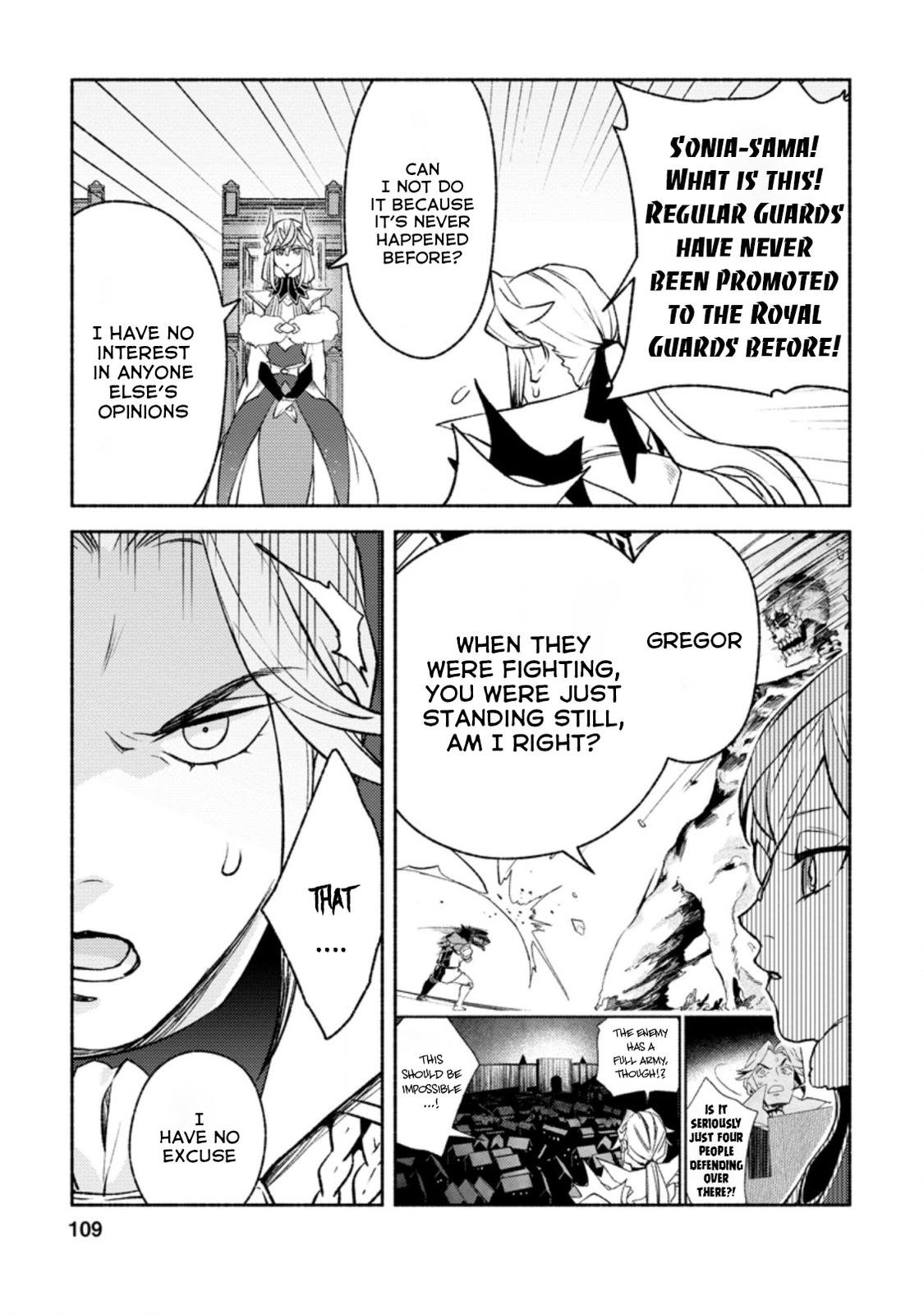 Sono Monban, Saikyou Nitsuki - Tsuihou Sareta Bougyo Ryoku 9999 no Senshi, Outo no Monban Toshite Musou Suru Chapter 14.2 - Page 8