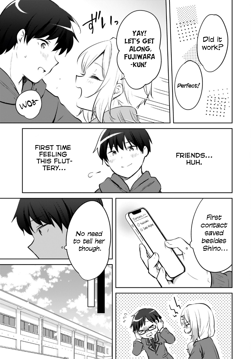 The gal is sitting behind me, and loves me. Chapter 16 - Page 15