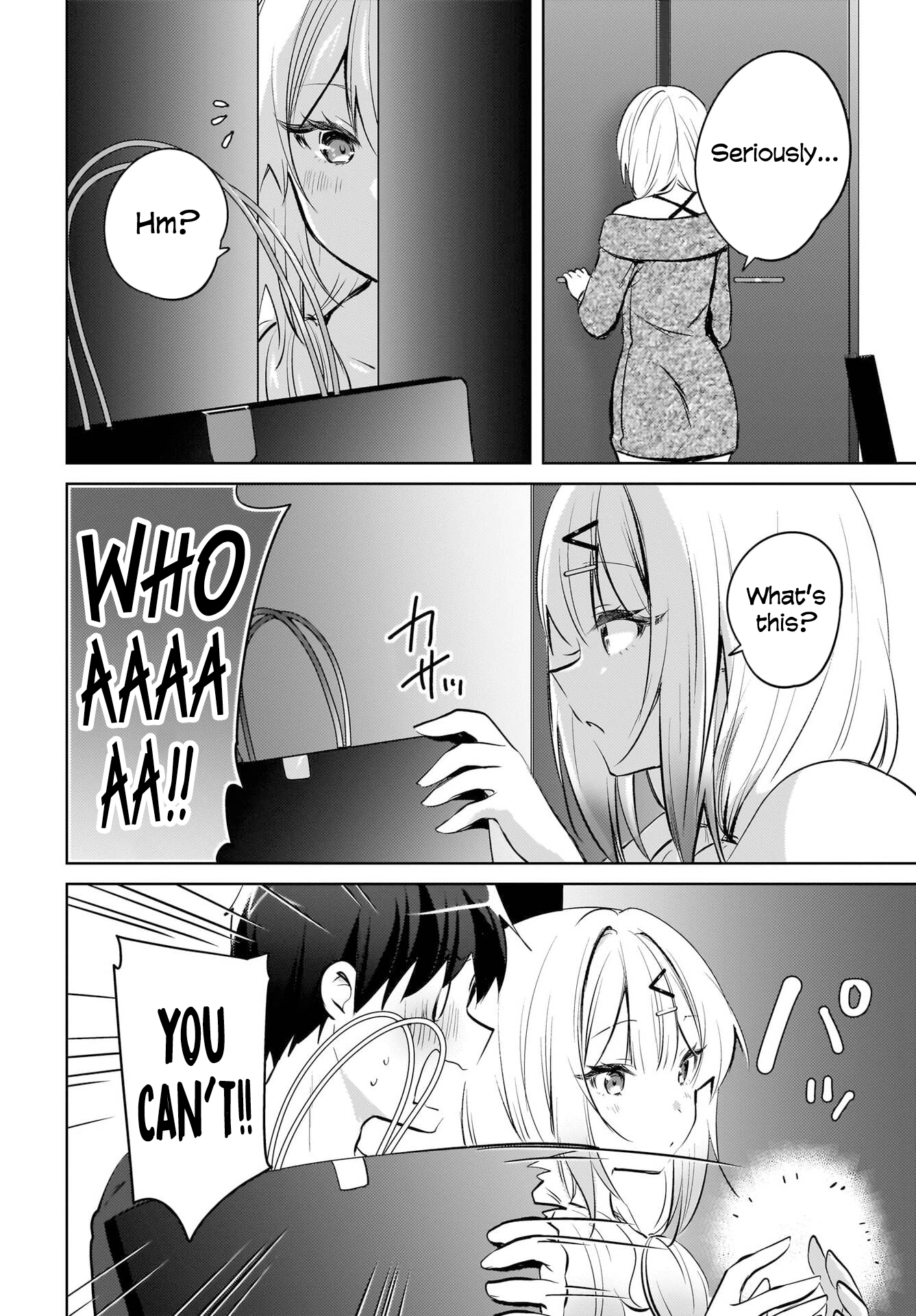 The gal is sitting behind me, and loves me. Chapter 19 - Page 17